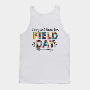 I'm Just Here For Field Day Leopard Tie Dye Last Day Of School Tank Top